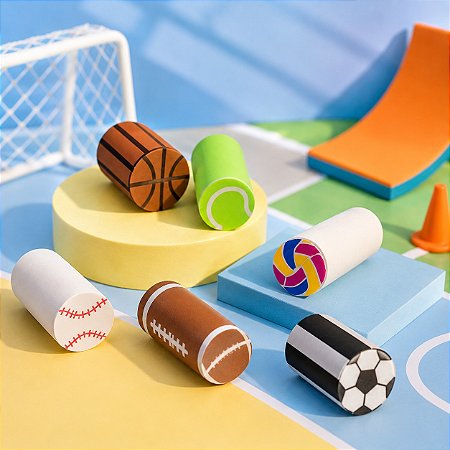Kit 6 Borrachas Divertidas Esportes/Fundo Do Mar Fofo Kawaii QH-8512