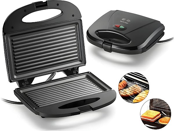 Sanduicheira Mini Grill Gourmet 750W 220V Chapa Dupla Multi CE044