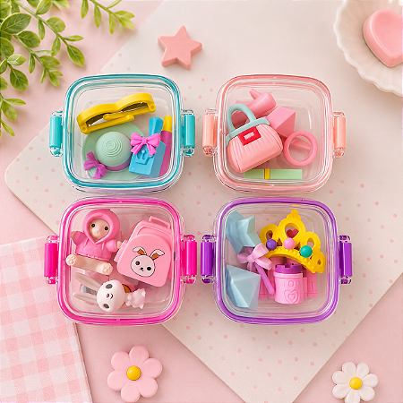 Kit Borrachas 4 Em 1 Escolar Infantil Girls/ Profissões Eraser QH-8609