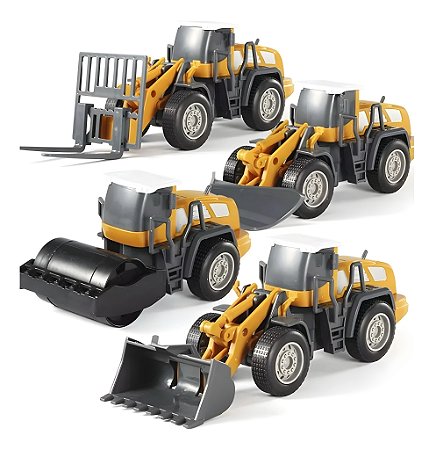 Miniatura Escavadeira E Rolo Compressor Escala 1:50 Com Fricção XZ-1794