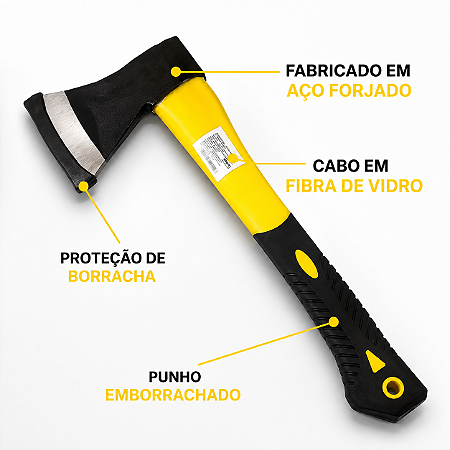 Machado Lâmina Aço Forjado Cabo Emborrachado Navy+ 19002