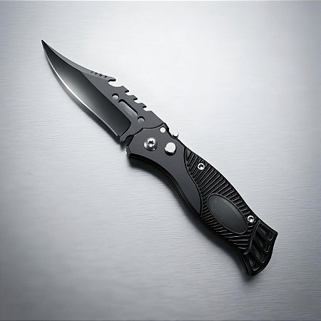 Canivete Automático Aço Inox Multiuso Com Clip Idea ID-0533C