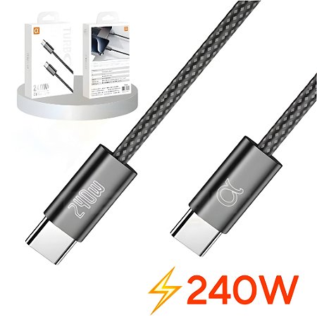 Cabo Nylon Trançado USB-C Tipo C 240W Turbo 1 Metro A'Gold CB-53