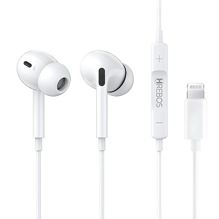 Fone De Ouvido Com Fio Entrada Lightning Hrebos HS-360