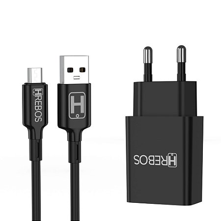 Carregador Completo Micro USB V8 2.4A 12W Hrebos HS-150V
