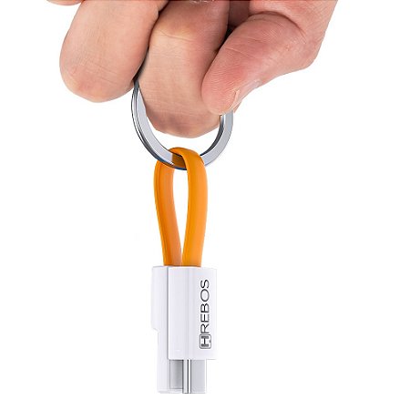 Cabo Chaveiro Retrátil USB Tipo C Turbo 3.1A Hrebos HS-270