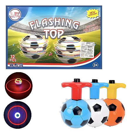 Pião Luminoso Com Lançador E Música Bola Futebol MC-7087