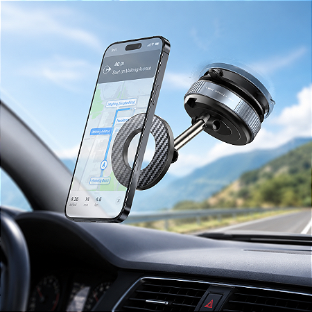 Suporte Celular Magnético Rotativo Dobrável Com Ventosa Kingo S600