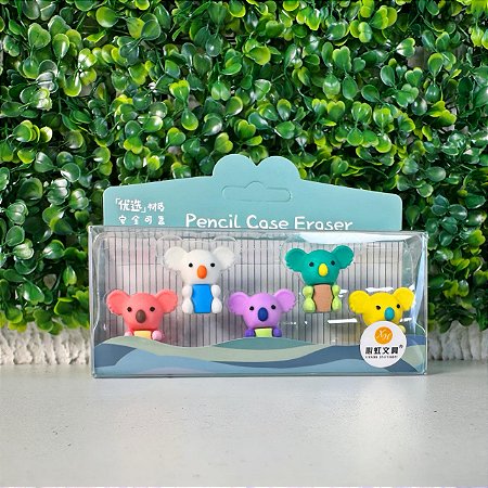 Kit Borracha Ponteira Encaixe Lápis Coala 5 Peças GB-2020