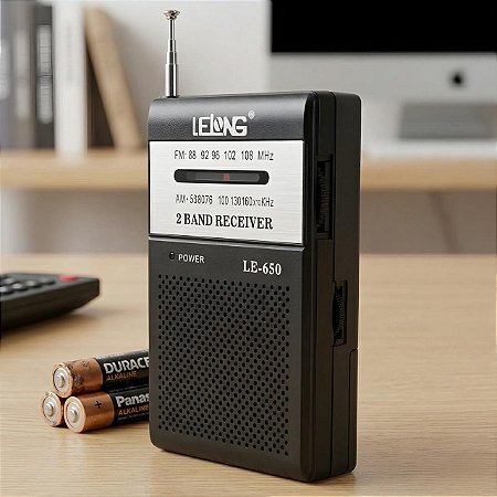 Mini Rádio Portátil AM FM Com Fone De Ouvido Lelong LE-650