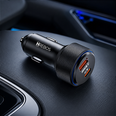 Fonte Veicular Com Entrada USB USB-C Hrebos CRV-208