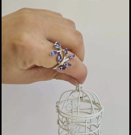 Anel pedra natural tanzanita