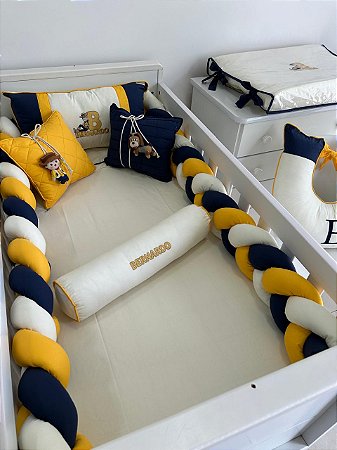 Kit de Berço 09 Peças 200 Fios Bernardo Amigos