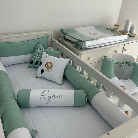 Kit de Berço 09 Peças 200 Fios Leão amigo