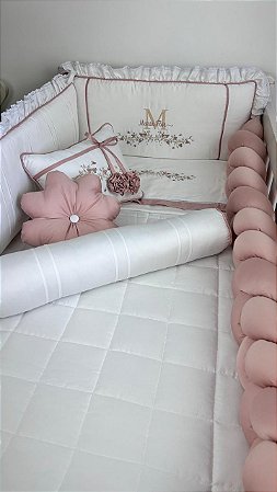 Kit de Berço 09 Peças 400 Fios Bela Flor