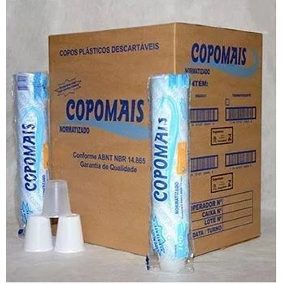Caixa de Copo Descartáveis  Utilização: Água, refrigerantes, sucos, etc. Padrão: ABNT NBR 14865 Opções de cor: Branco e Transparente. Material: Poliestireno (PS) Embalagem: 2500 copos (25 Cartuchos com 100 copos).