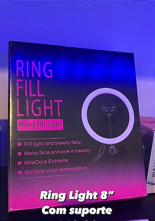 RING LIGHT 8" COM SUPORTE