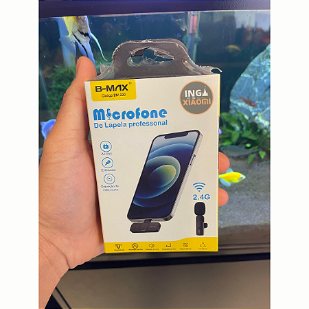 Microfone de lapela para celular