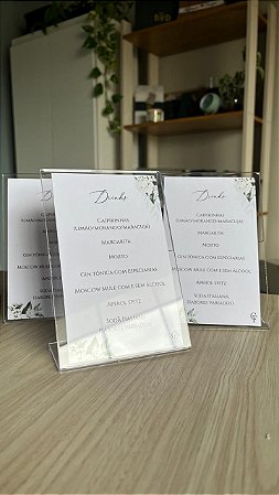Display em acrílico 10x15 com papelaria