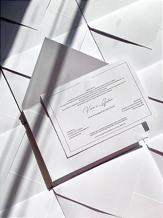 Convite K&G Monograma em relevo e hotstamp