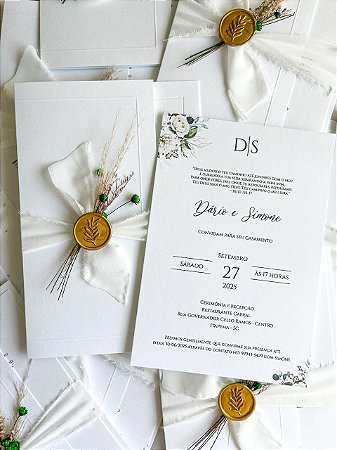 Convite D&S Capa com mini buquê