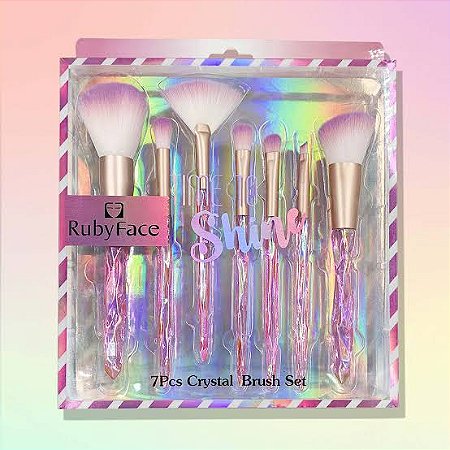 KIT PINCEL 7 PEÇAS TIME TO SHINE RUBY FACE