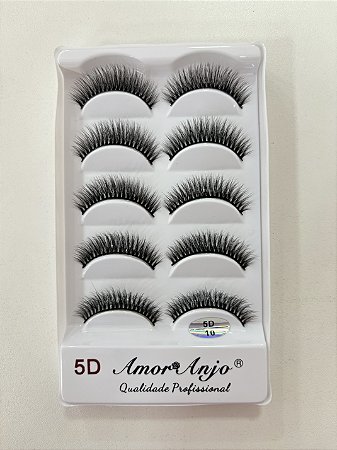 CÍLIOS 5 PARES AMOR ANJO 5D10