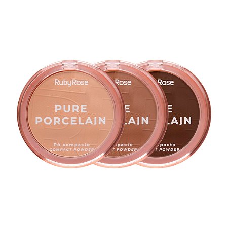 PÓ COMPACTO RUBY ROSE PURE PORCELAIN