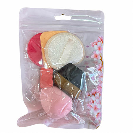 KIT DE ESPONJA COM PINCEL KABUKI