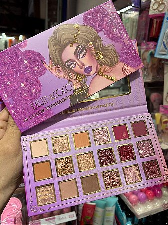PALETA DE SOMBRAS 18 CORES KEVIN E COCO ROXA