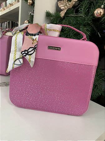 MALETA ROSA GRANDE LUA E NEVE