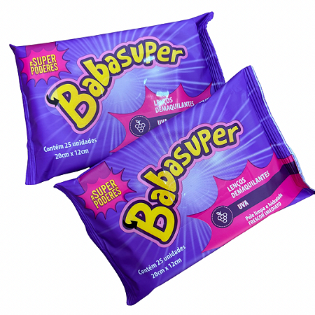 LENÇO DEMAQUILANTE BABASUPER UVA