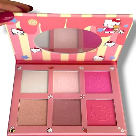 PALETA DE BLUSH E ILUMINADOR HELLO KITTY