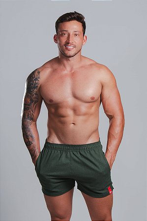 Short Curto Linho Militar