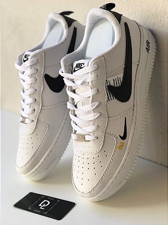 Nike Air Force 1 Branco e Preto - D'Luxo Calçados