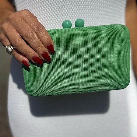 CLUTCH TECIDO TRAMA VERDE