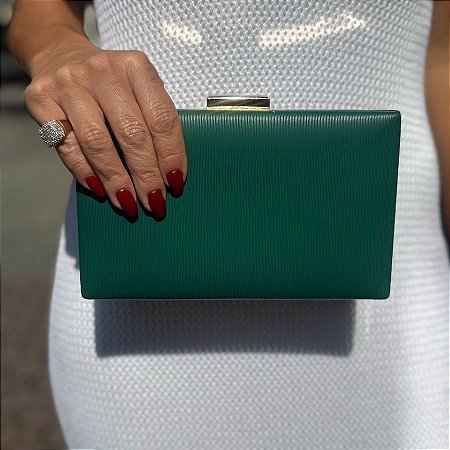 CLUTCH COURO METALIZADA