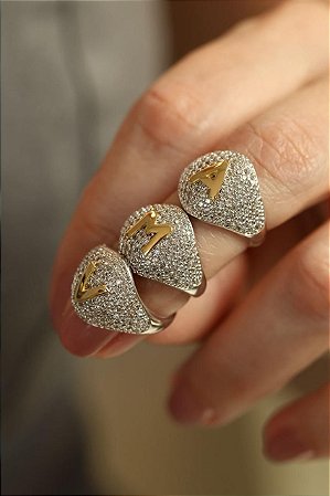 ANEL DEDINHO LETRA CRAVEJADA RODIO