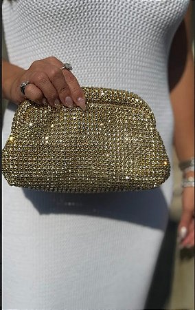 CLUTCH MALEAVEL BRILHO DOURADA
