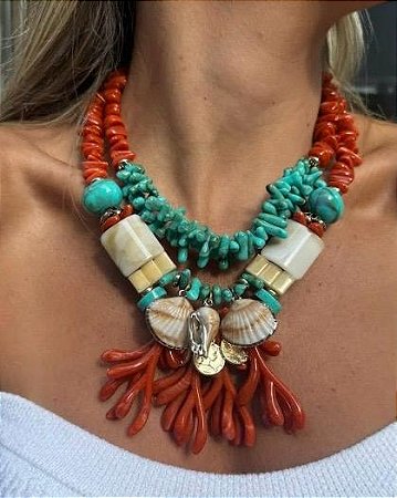 MAXI COLAR BUZIOS NANO CORAL