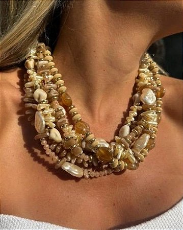 MAXI COLAR NUDE E PEROLA