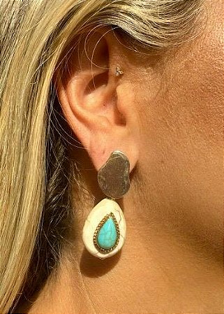 BRINCO BASE ORGANICA GOTA NUDE C NANO TURQUESA