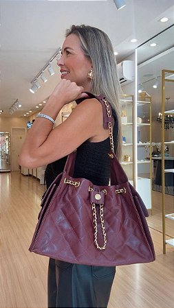 BOLSA METALASSÊ BOLSO LATERAL MARSALA