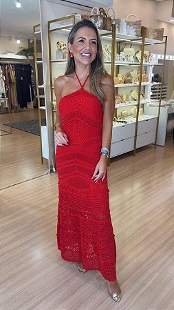 VESTIDO AMARRAÇÃO FRENTE UNICA VERMELHO