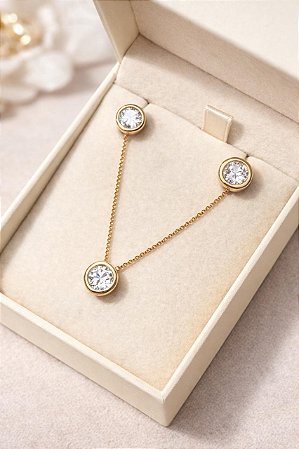 CONJUNTO PONTO DE LUZ COM CAIXA M DOURADA