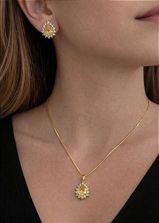CONJUNTO GOTA CRAVAÇÃO PRINCESA FANCY YELLOW D
