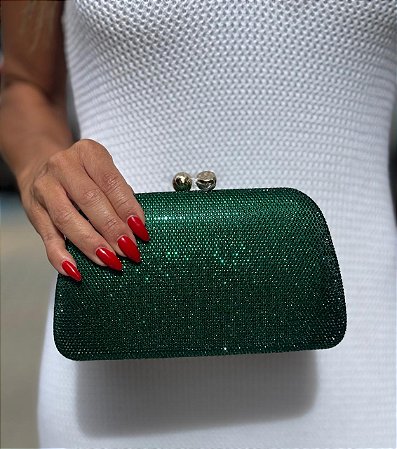 CLUTCH PEDRARIA ARREDONDADA VERDE