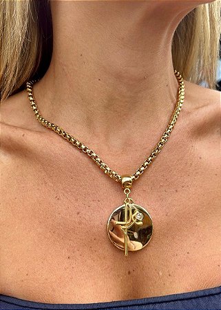 COLAR CORRENTE FÉ DOURADO