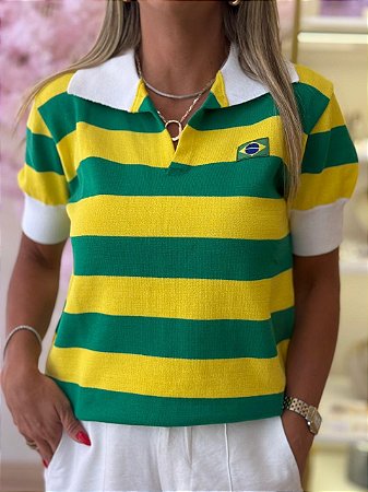 BLUSA BRASIL POLO LISTRADA