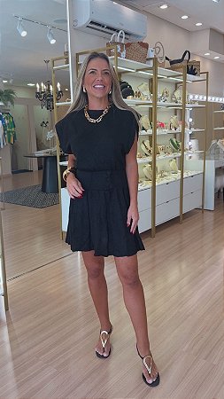 CONJUNTO TRICOT COLETE SAIA CURTA PRETA